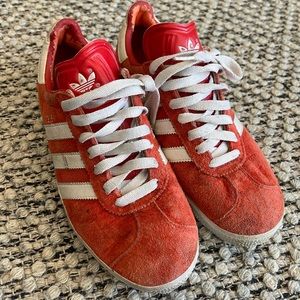 Adidas Red Suede Gazelle Sneakers